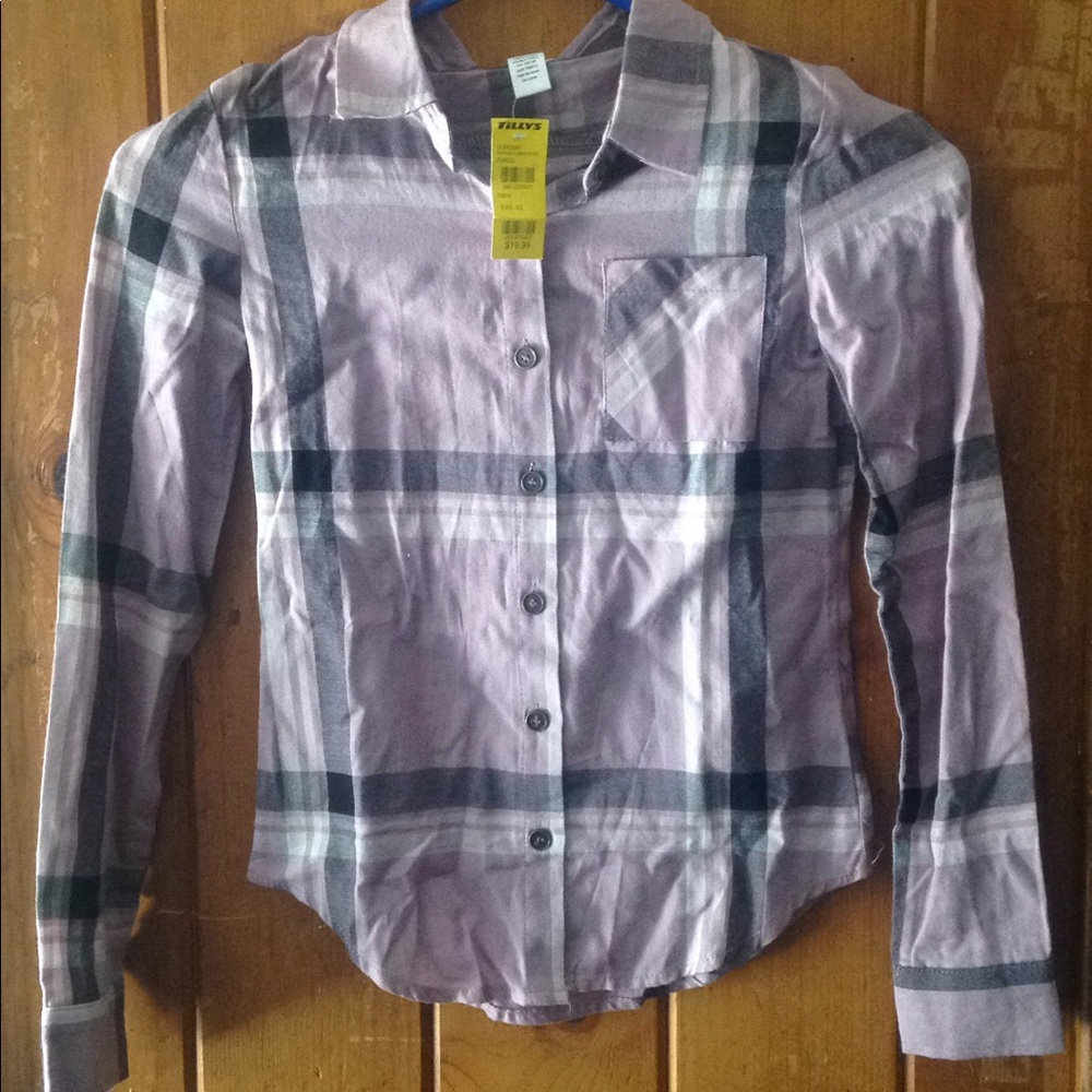 Free Girl plaid boyfriend shirt